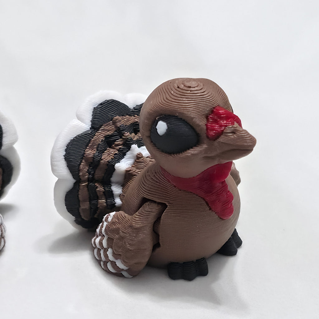 Turkey Hatchling | Articulated Baby Turkey Figure | 3D Printed Collectible