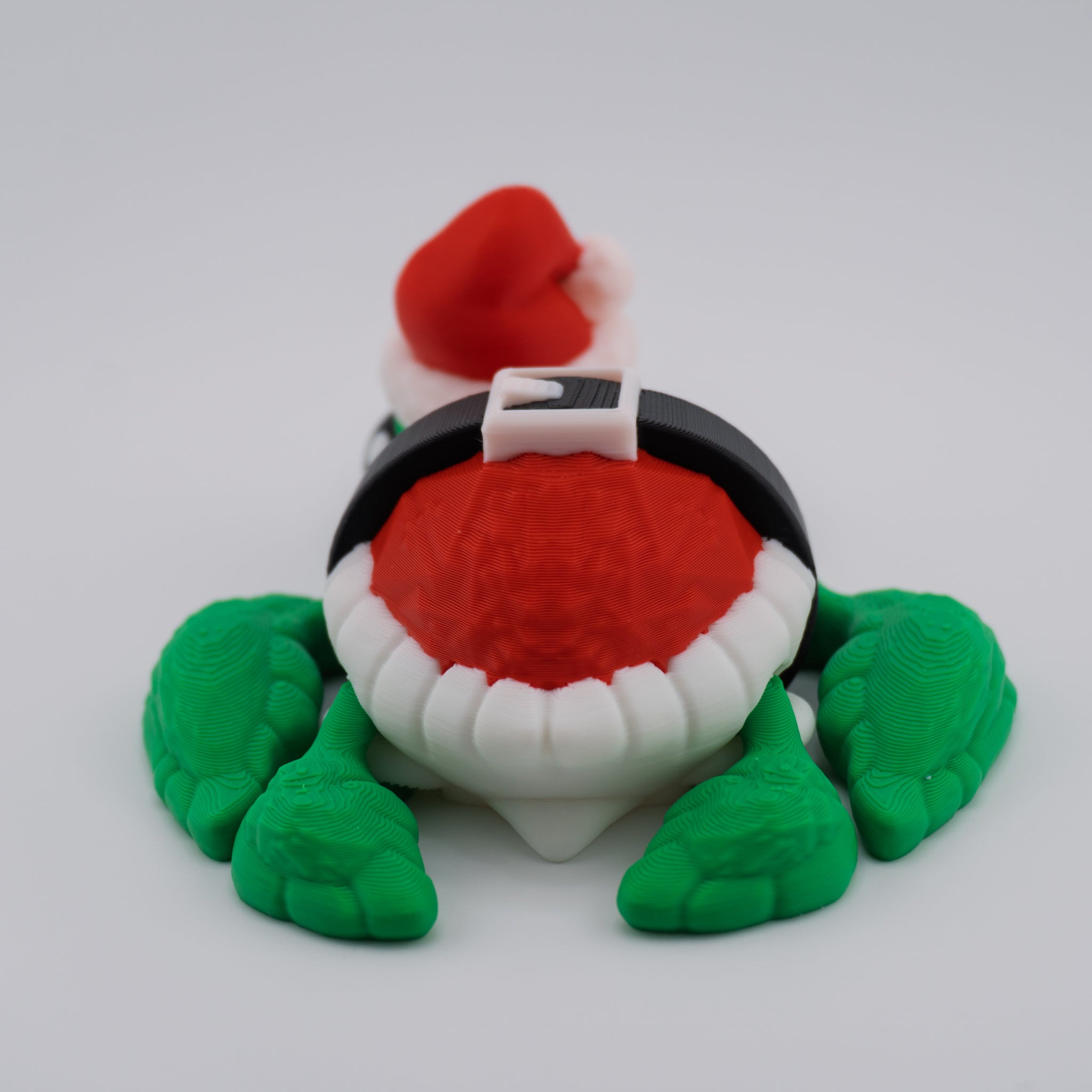 Santa Turtle – Articulated Holiday Turtle Figurine | 3D Printed Christmas Collectible