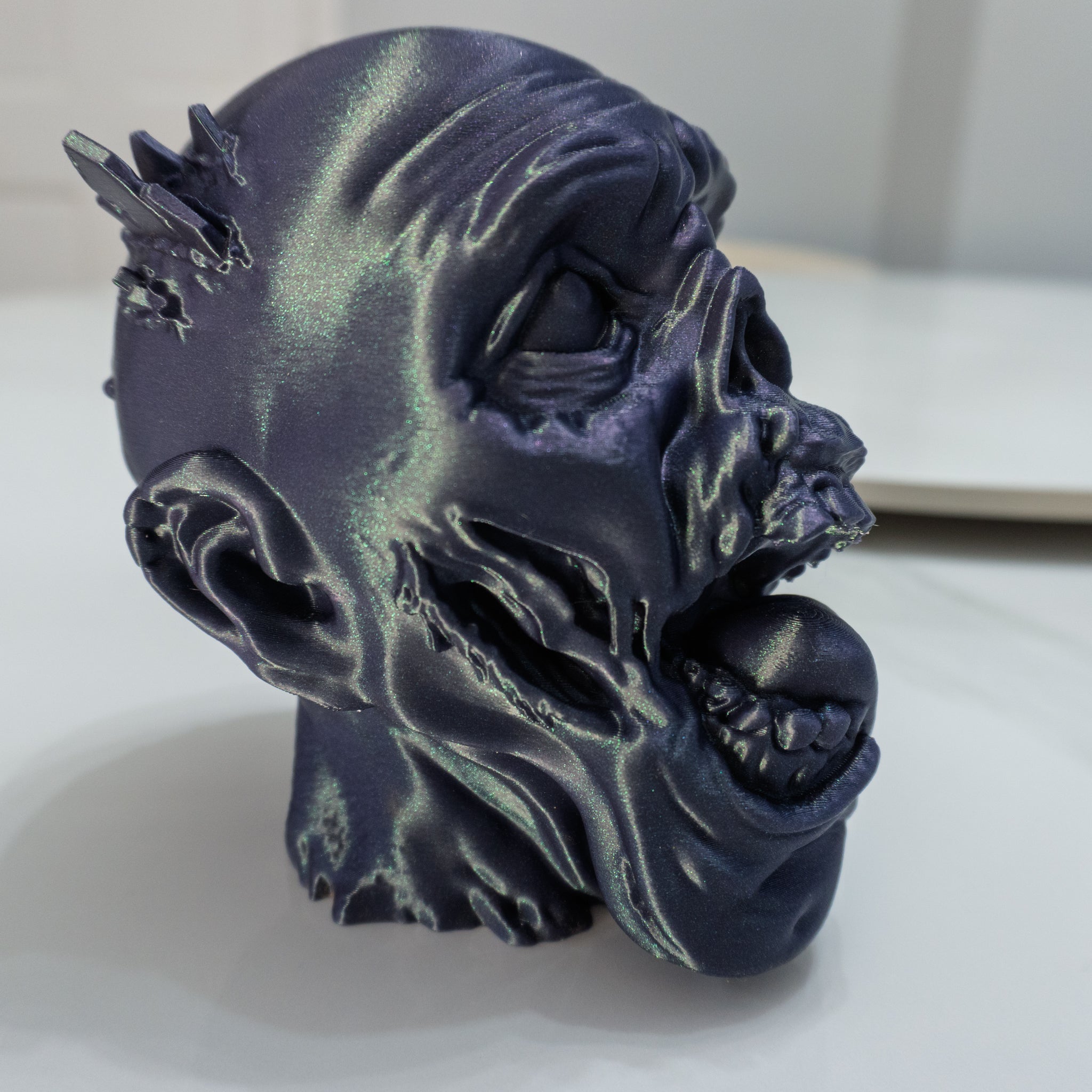 Zombie Head Sculpture | Twisted Undead Display Bust