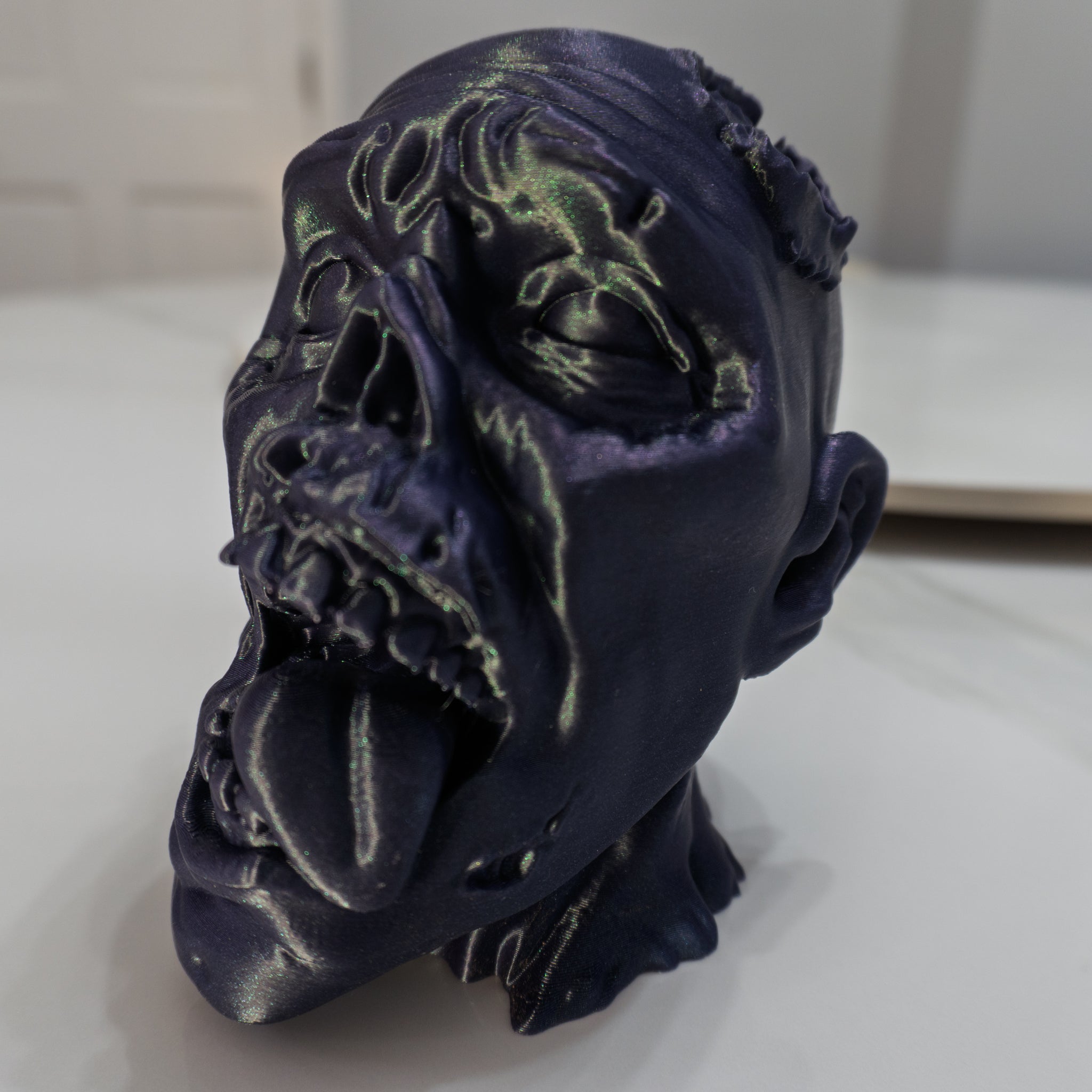 Zombie Head Sculpture | Twisted Undead Display Bust